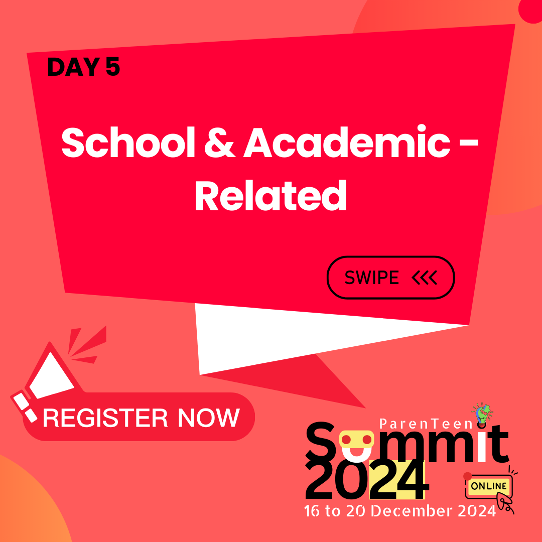 ParenTeenIN's tweet photo. 📚 ParenTeen Summit 2024: Final Day Focus – School and Academic Topics 🎓
 
As we conclude the ParenTeen Summit 2024 on Day 5, we shift our focus to one of the most critical aspects of parenting teens – School and Academic Success. #ParenTeen https://t.co/ssZpAwL0ZX