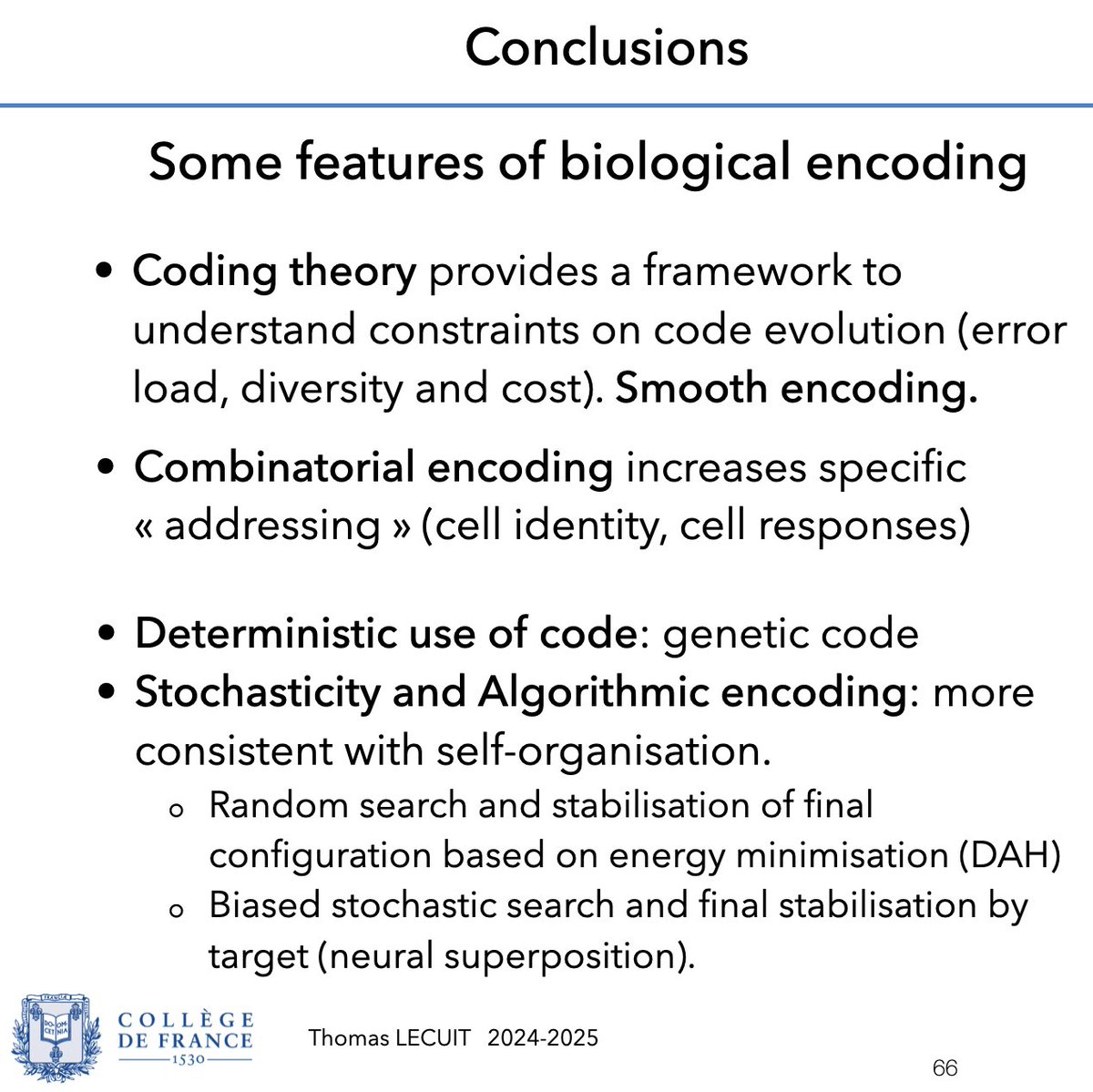TLecuitLab (@lecuitlab) on Twitter photo Happy to share link to video & pdf of 2nd lecture <a href="/cdf1530/">Collège de France</a> on biological information. I present & discuss general properties of Biological Codes (genetic, transcriptional, signalling and adhesion codes) dealing with balance btw diversity & specificity.
tinyurl.com/5dv39v4v Happy to share link to video & pdf of 2nd lecture <a href="/cdf1530/">Collège de France</a> on biological information. I present & discuss general properties of Biological Codes (genetic, transcriptional, signalling and adhesion codes) dealing with balance btw diversity & specificity.
tinyurl.com/5dv39v4v