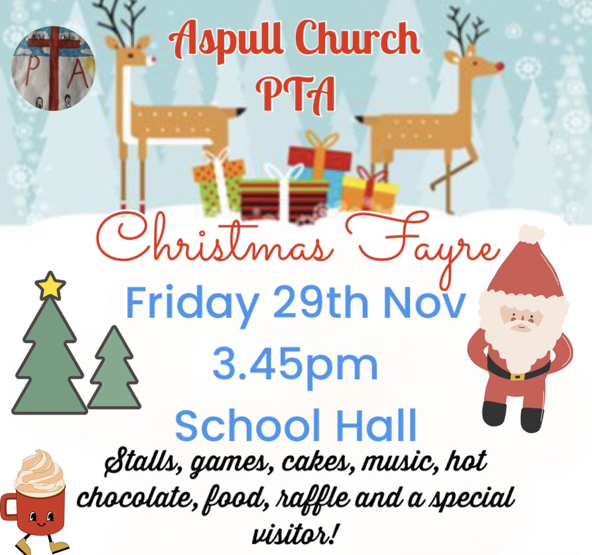 Please join us for our Christmas Fayre on Friday 29th Nov! <a href="/AspullChurchSch/">Aspull Church School</a>