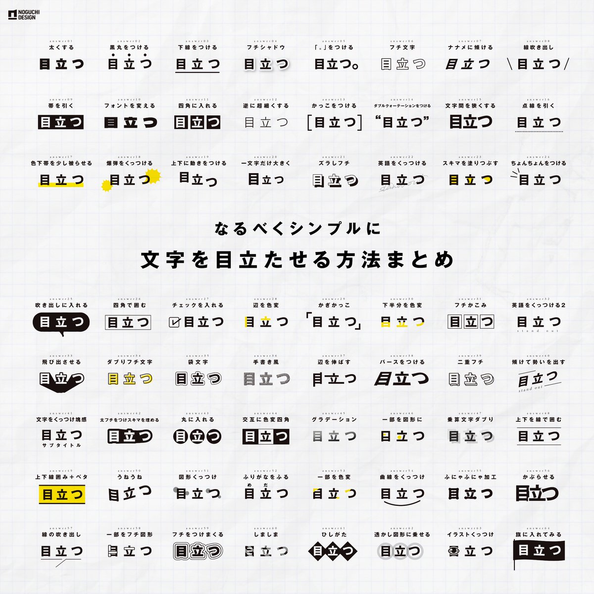 シンプルに文字を目立たせる方法まとめ