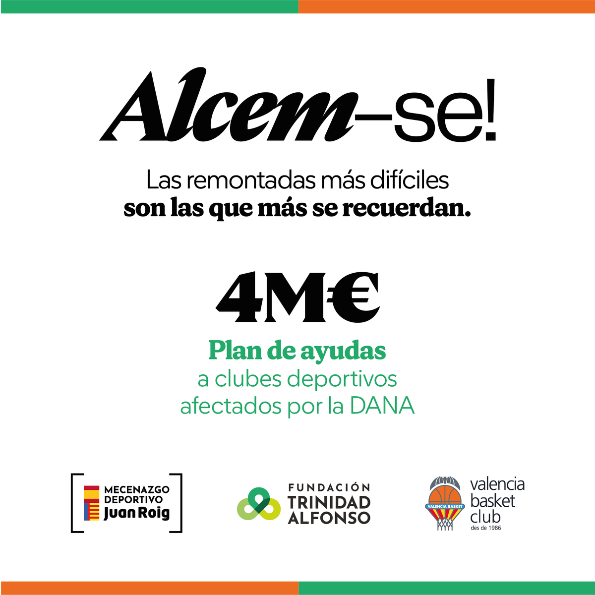 #AlcemSe 💙💛❤️

Cas 👉 Juan Roig dona 4 millones de euros para relanzar el deporte en las zonas afectadas por la DANA
acortar.link/trDlEb

Val 👉 Juan Roig dona 4 milions d'euros per a rellançar l'esport en les zones afectades per la DANA
acortar.link/Oy969T

Eng 👉 Juan