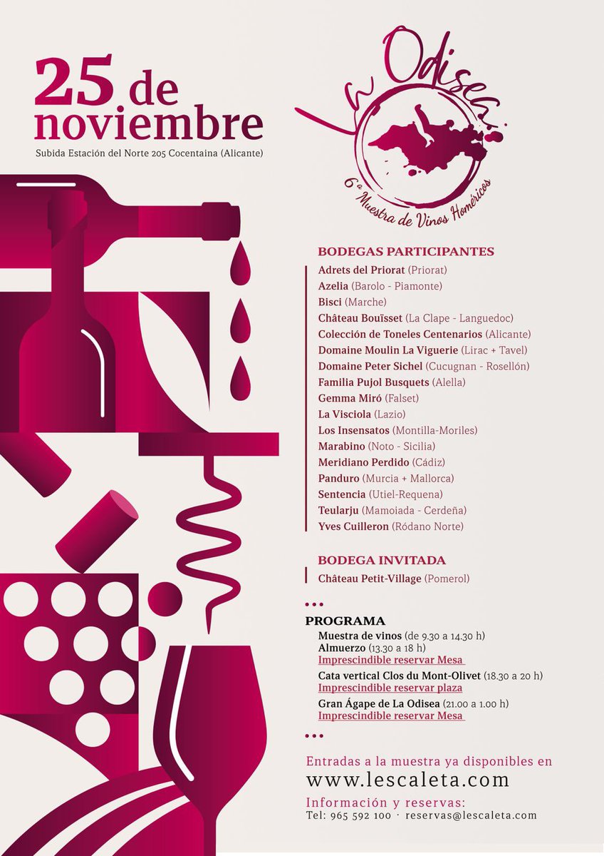 Solo faltan 3 días para nuestra muestra de vinos mediterráneos, La Odisea 2024. Como siempre en <a href="/Lescaleta/">L'Escaleta</a>