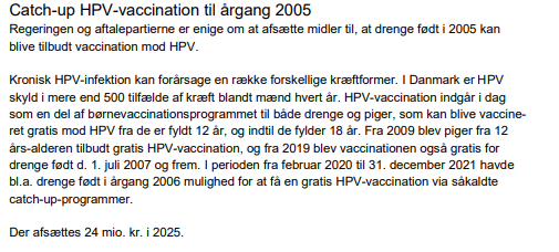 Kræftens Bekæmpelse (@cancer_dk) on Twitter photo Finansloven sikrer HPV-vaccine til drenge fra årgang 2005🙌
Det er godt nyt - <a href="/cancer_dk/">Kræftens Bekæmpelse</a> har kæmpet længe for, at flere årgange får mulighed for at blive vaccineret.
HPV er skyld i mere end 500 tilfælde af kræft blandt mænd hvert år!
#dkpol #sundpol Finansloven sikrer HPV-vaccine til drenge fra årgang 2005🙌
Det er godt nyt - <a href="/cancer_dk/">Kræftens Bekæmpelse</a> har kæmpet længe for, at flere årgange får mulighed for at blive vaccineret.
HPV er skyld i mere end 500 tilfælde af kræft blandt mænd hvert år!
#dkpol #sundpol