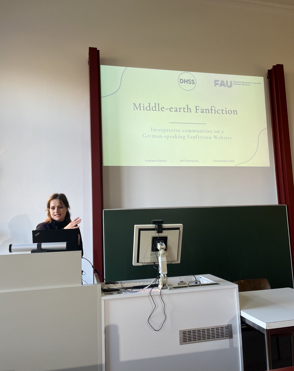 Sabine Lang (@lang254) on Twitter photo After <a href="/jtauber/">James Tauber</a> presented the <a href="/DigitalTolkien/">Digital Tolkien Project</a>, <a href="/a_glawion/">Anastasia Glawion</a> is now talking about middle-earth fanfiction at the #DHTD2024 #DigitalHumanities After <a href="/jtauber/">James Tauber</a> presented the <a href="/DigitalTolkien/">Digital Tolkien Project</a>, <a href="/a_glawion/">Anastasia Glawion</a> is now talking about middle-earth fanfiction at the #DHTD2024 #DigitalHumanities