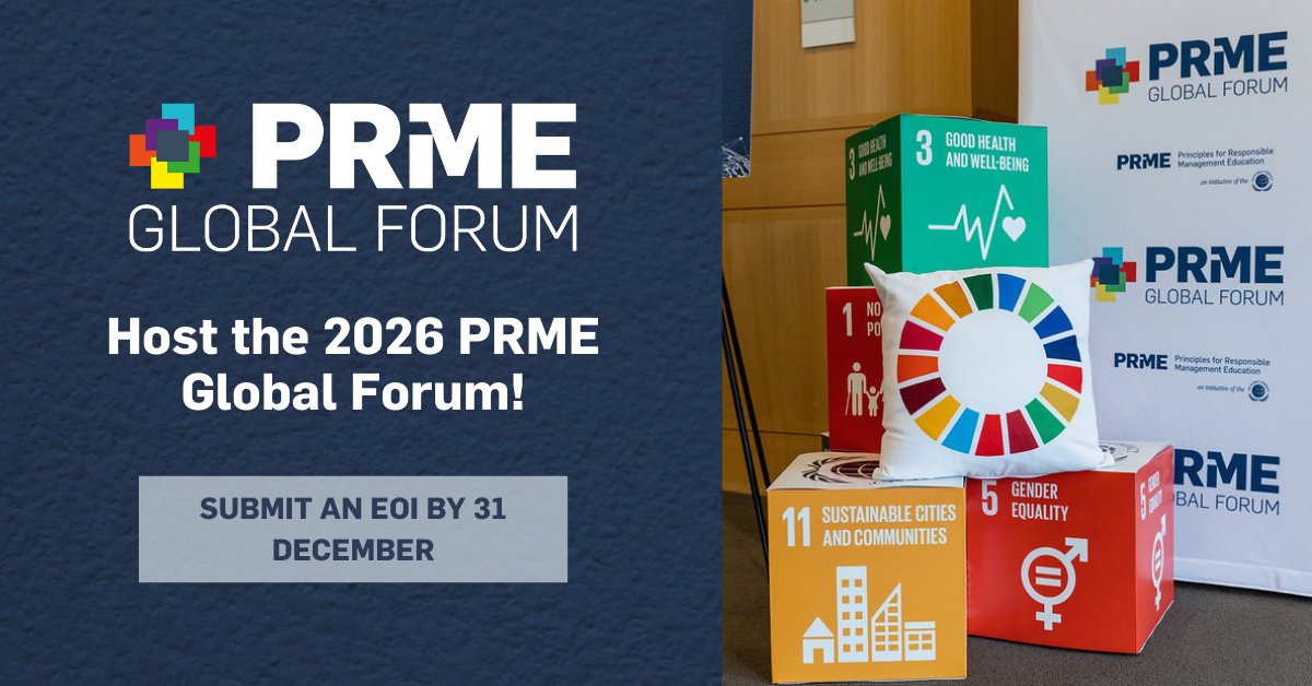 ❗️Ready to set the stage for conversations that shape the future of business education? Proposals are open to host the 2026, 2027 &amp; 2028 PRME Global Forum!

To Host in 2026:
📅Express Interest by 31 Dec 2024
📅Submit Proposal by 28 Feb 2025

Learn more👉 unprme.org/resources/guid…