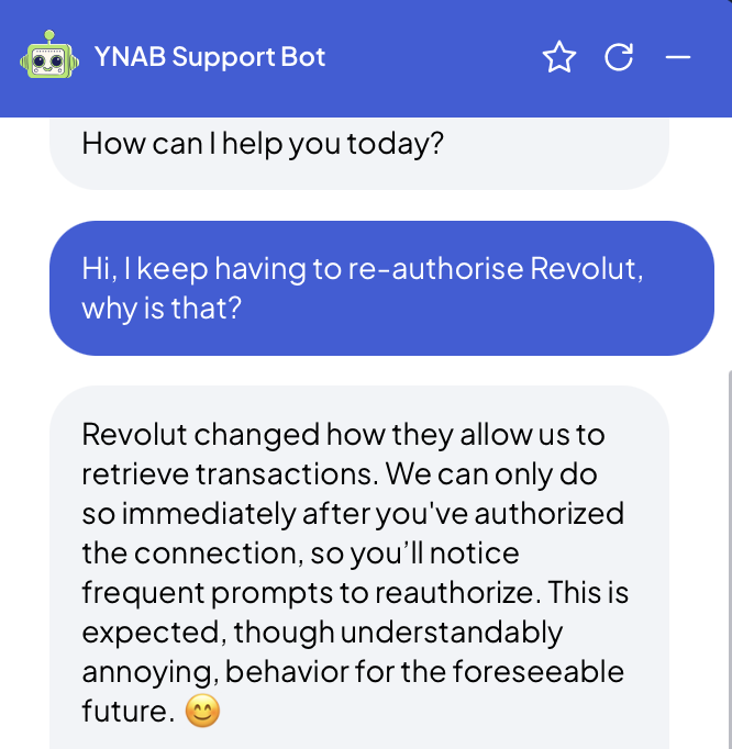 matamouros's tweet photo. Did you change your integration with TrueLayer
@RevolutApp? I keep having to reauthorise YNAB so that I can import transactions into my personal finance app! This is beyond annoying, was this a bug or some product/business decision? Please rollback, you just regressed 10 years. https://t.co/B078WpNDs6