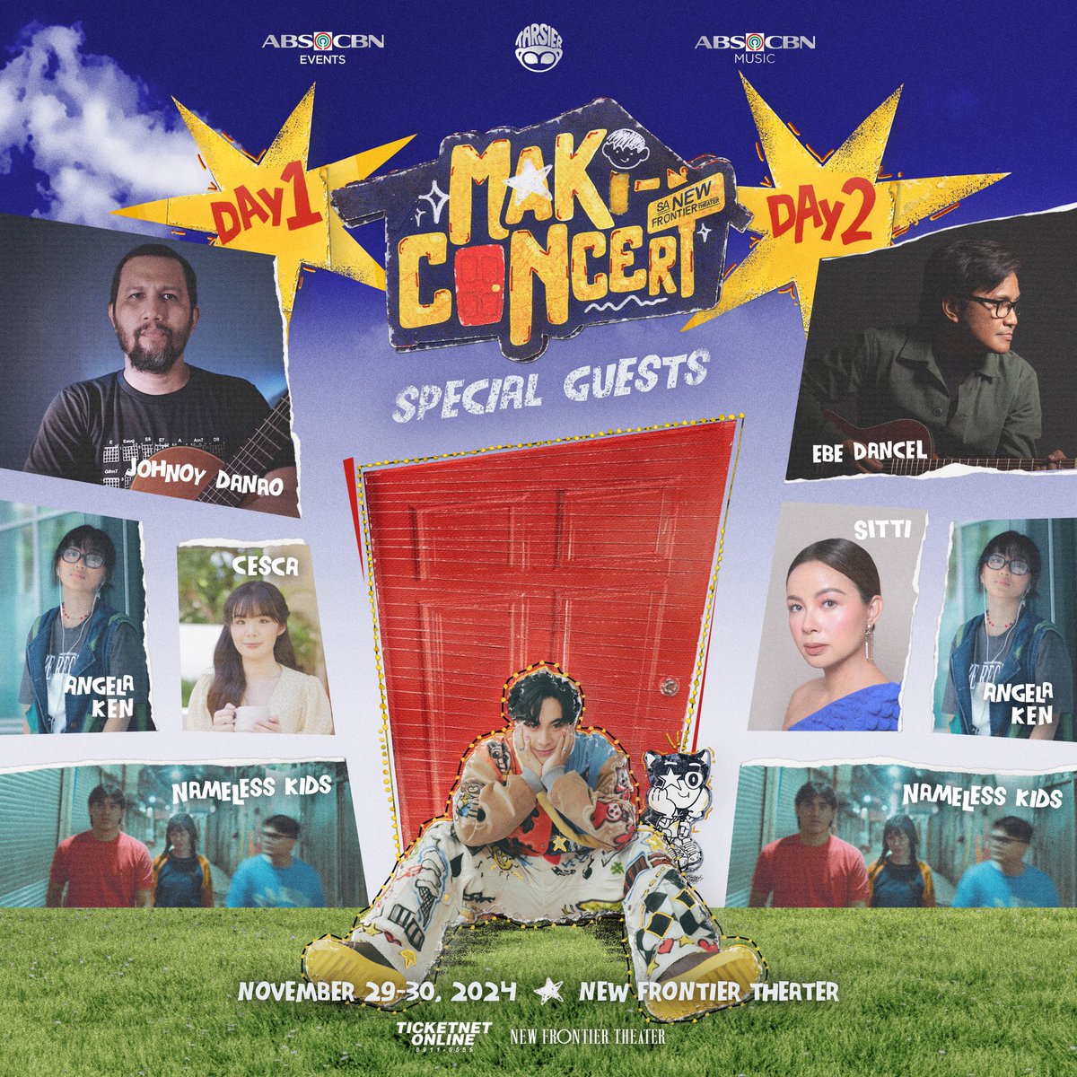 🏠 [ 𝗠𝗔𝗞𝗜 𝗖𝗢𝗡𝗖𝗘𝗥𝗧: 𝗦𝗣𝗘𝗖𝗜𝗔𝗟 𝗚𝗨𝗘𝗦𝗧𝗦 ]

#MakiConcert kasama ang mga special guests sa darating na November 29 at 30 sa New Frontier Theater! ✨

⭐️ <a href="/johnoydanao/">johnoy danao</a> 
⭐️ <a href="/ebedancel/">Ebe Dancel</a> 
⭐️ #Sitti
⭐️ <a href="/cheescabum/">CESCA</a> 
⭐️ <a href="/anqelaken/">Angela Ken</a> 
⭐️ <a href="/thenamelesskids/">thenamelesskids</a> 

Excited ka na? 🤩