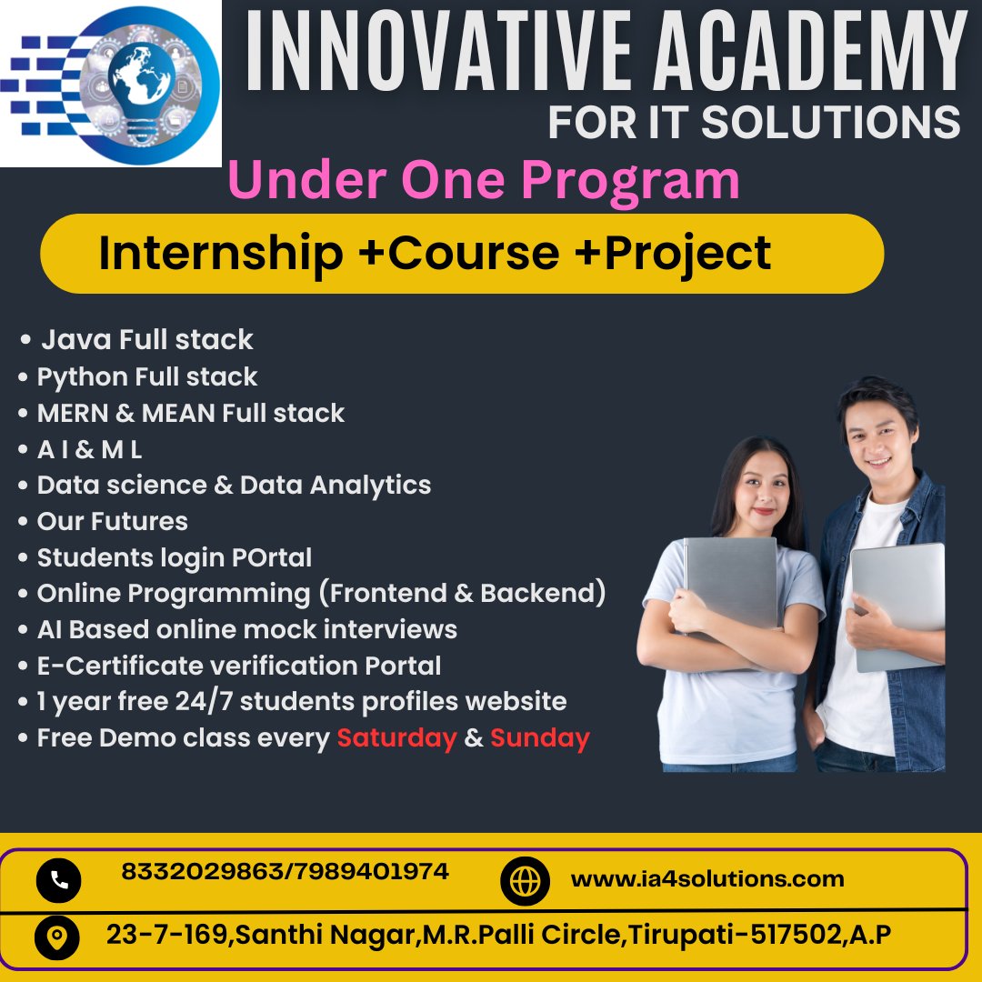 ia4solution's tweet image. #pythondjangoappdevelopment #magento #academicprojects #flutterappdevelopment #automationtesting #softwaretraining #placement #digitalmarketing #learndigitalmarketingonline #interview #itprojects #jobtraining #professionalinstitute #digitalmarketingtrainingkerala #interns