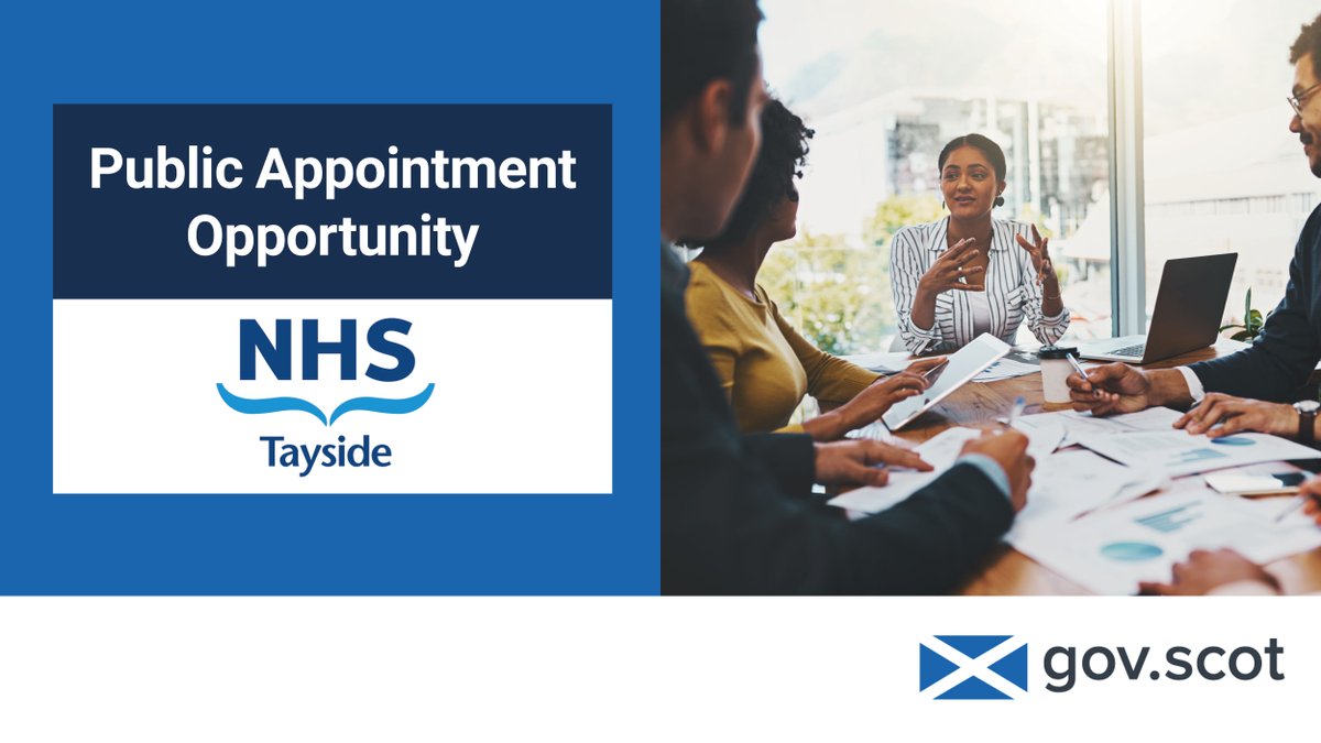 Applications close on Monday 25 November!

Are you passionate about the delivery of key health and social care services in Scotland? 

A new opportunity has arisen to join the board of <a href="/NHSTayside/">NHS Tayside</a> as Chair.

Learn more: ow.ly/6uHk50TY6GX

#PublicAppointments