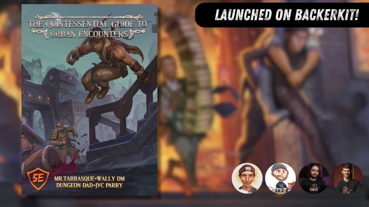 Thanks to all of our loyal backers, our project is off to a great start. Check out the Quintessential Guide to Urban Encounters! backerkit.com/c/projects/mr-…

#dnd #dnd5e <a href="/DungeonPapa/">Josiah Ambrose - Dungeon Dad 🔜 PAXU</a>