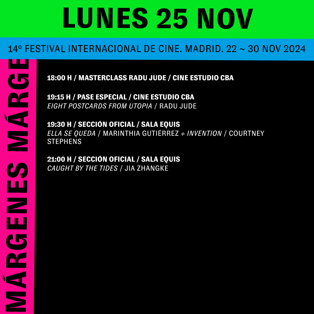 MargenesOnline's tweet image. 🦋 Tenemos el plan perfecto para que el lunes sea menos lunes: ¡vente a #Márgenes!

📣 Hoy #RaduJude estará con nosotros en @cbamadrid  para impartir una masterclass y acompañar la proyección de 𝙀𝙞𝙜𝙝𝙩 𝙋𝙤𝙨𝙩𝙘𝙖𝙧𝙙𝙨 𝙛𝙧𝙤𝙢 𝙐𝙩𝙤𝙥𝙞𝙖.

🎟 bit.ly/3Ziw6w1