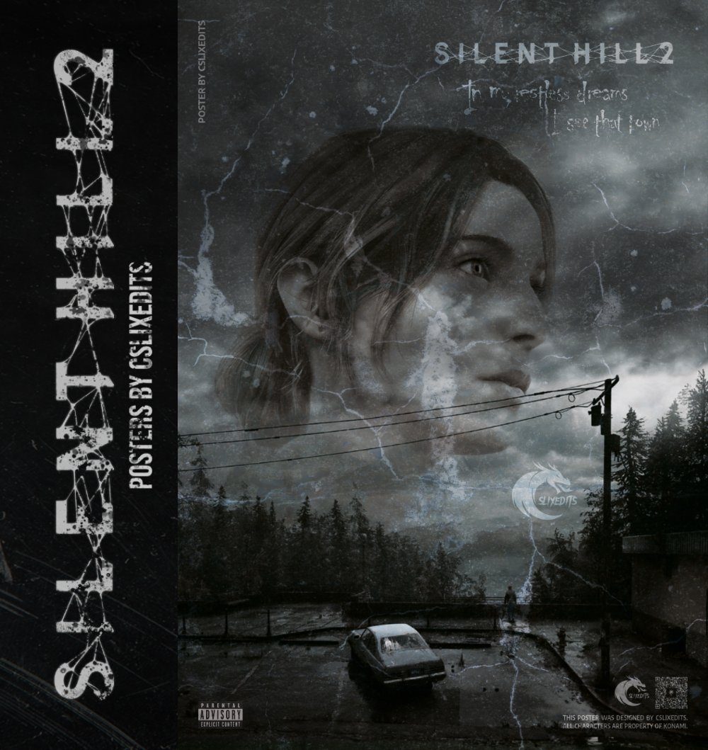 cslixedits's tweet photo. I just finished my new #SILENTHILL2 #posterdesign 
In my restless dreams I see that town #SilentHill #KONAMI #pyramidhead #cslixedits https://t.co/krsTZ3aYMY