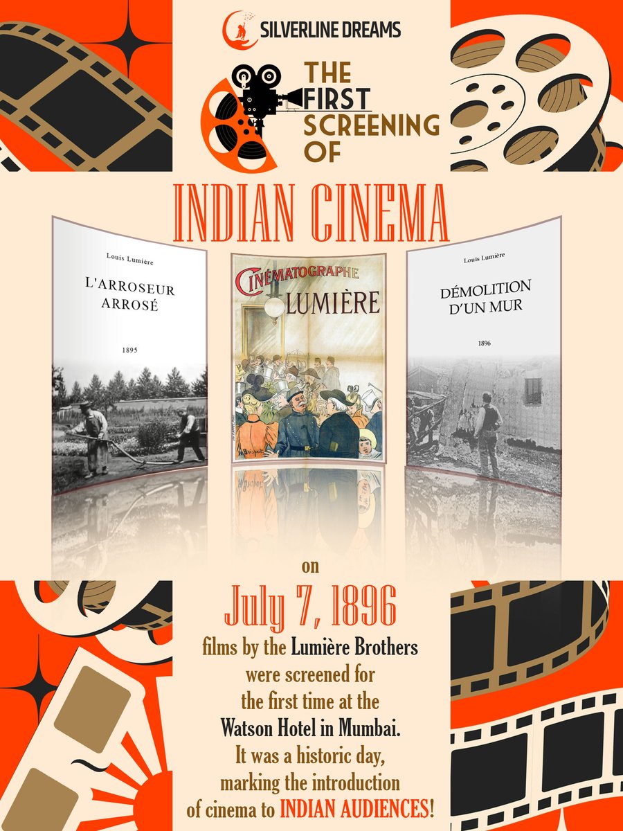 silverlinecorp's tweet photo. "A Historic Milestone: The First Screening of Indian Cinema ". On this day, Indian cinema made its mark on the world! From that iconic moment, Indian cinema has grown into a global powerhouse, influencing culture and bringing stories from every corner of India to the world. https://t.co/Rg7P7wIHrH
