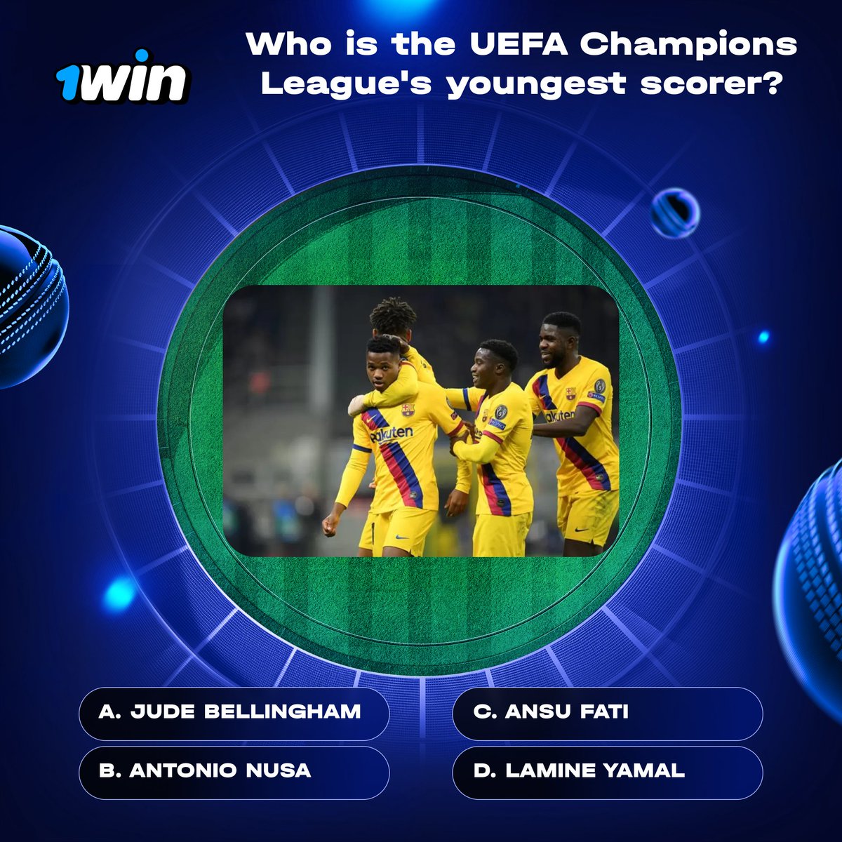 1winPro's tweet photo. 💡GUESS THE PLAYER 💡

⚽Leave an answer in the comments, tag 1 friend, mention your 1win ID

💰Three random winners will get $15 apiece 💰

#1win | #UEFA | #Messi | #UCL https://t.co/YCjspB8BlB