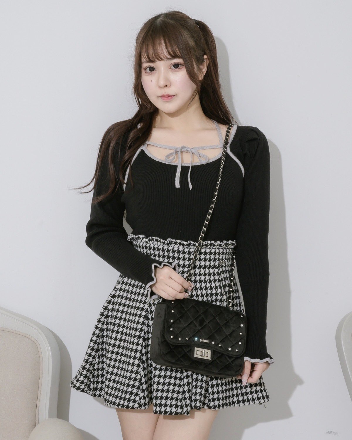 pium リボンテープケープニット ブラック ♡