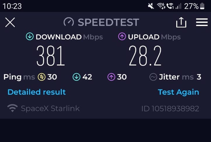 Spacelink_'s tweet photo. 381Mbps in Bolton, UK today. #Starlink installation for a commercial client's offices. Huge improvement on speed and another new @Starlink customer who's very happy! https://t.co/Uj6ipvi4lg