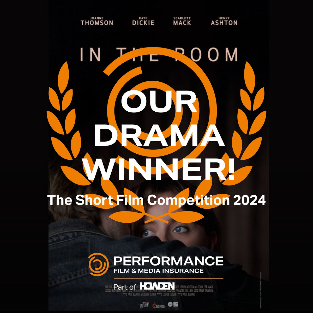 Our drama winner from the Short Film Competition was... IN THE ROOM!
.
Massive congratulations to the team at <a href="/BarItaliaFilms/">Bar Italia Films</a> , what an incredible drama.

<a href="/MsLouiseOliver/">Louise Oliver (she/her)</a>  <a href="/PaulBarriefilms/">Paul Barrie</a>