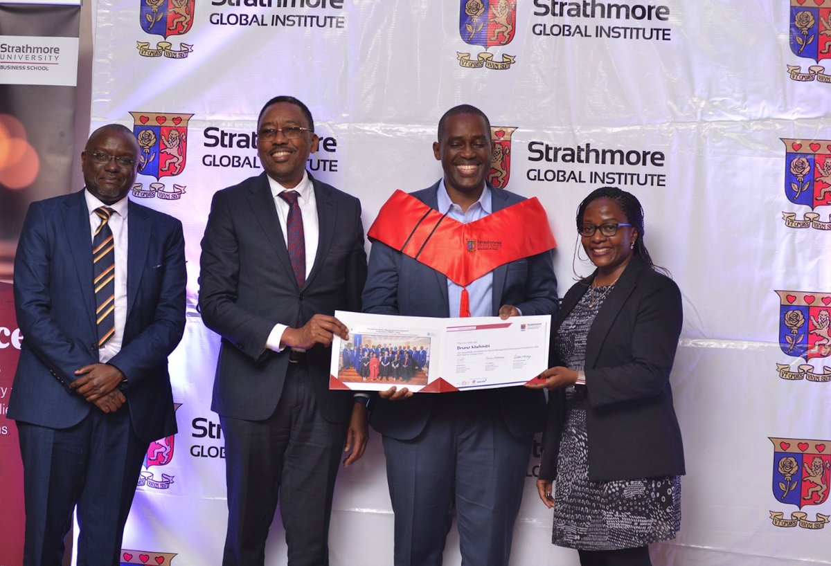 Yesterday, I had the privilege of celebrating the milestone of excellence with exceptional graduates of the 2024 class at Strathmore Global Institute. 

The celebration, held under the theme 'Growing Responsible Leaders – Caring for People, Planet, and Community,' challenged the