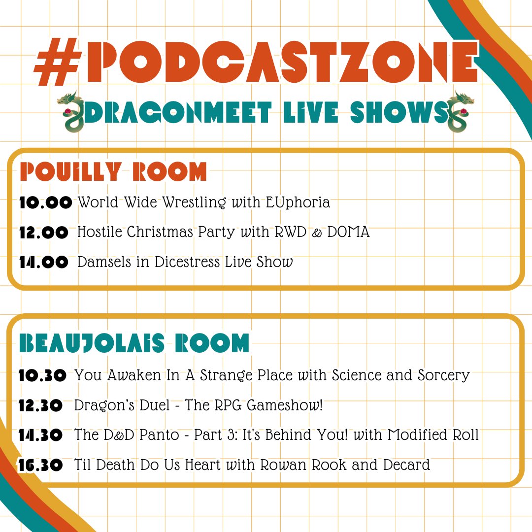 Deck of Many Aces (is on Bluesky) (@deckofmanyaces) on Twitter photo Dragonmeet is THIS WEEKEND! 🫨
Not only can you come say hi TO OUR FACES, you can also watch us perform! 💚
We're playing Hostile Work Environment with <a href="/RWD_Pod/">RWD: Eclipsed ➡️ Coming Soon</a> 🧑💼
You can also see <a href="/clo_withtheflow/">Chloe Elliott</a> at the DND panto! 🎭
Catch us at 12pm and Chloe at 2.30!
<a href="/PodcastZoneUK/">PodcastZone Is No Longer Active Here</a> Dragonmeet is THIS WEEKEND! 🫨
Not only can you come say hi TO OUR FACES, you can also watch us perform! 💚
We're playing Hostile Work Environment with <a href="/RWD_Pod/">RWD: Eclipsed ➡️ Coming Soon</a> 🧑💼
You can also see <a href="/clo_withtheflow/">Chloe Elliott</a> at the DND panto! 🎭
Catch us at 12pm and Chloe at 2.30!
<a href="/PodcastZoneUK/">PodcastZone Is No Longer Active Here</a>