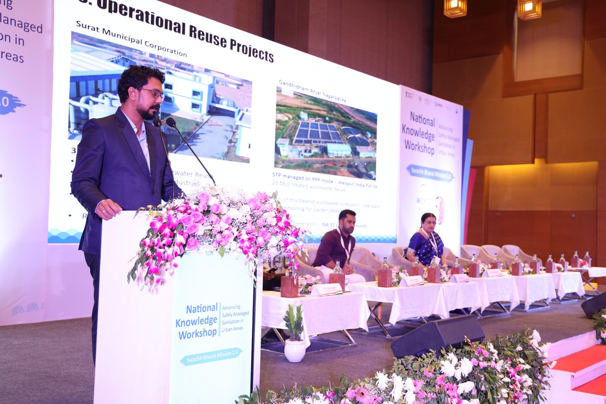 SwachhBharatGov's tweet photo. In the last session of the National Knowledge Workshop on 'Advancing Safely Managed Sanitation in Urban Sanitation' in Lucknow, representatives from USAID, GUDM, CSE discussed project financing for Used Water Management, Recycle & Reuse. #UsedWaterManagement #SanitationForAll https://t.co/sn5bc9ix3L