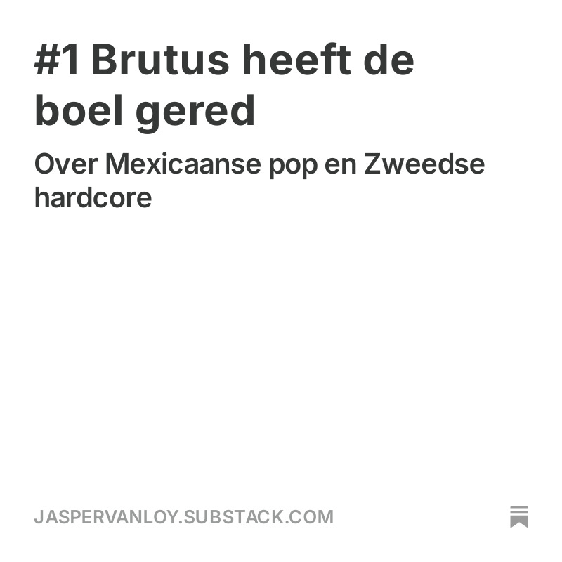 Nieuwe nieuwsbrief? Nieuwe nieuwsbrief! In 'The Notes in My Ears' bundel ik vanaf nu elke woensdag verhalen over muziek, van mezelf en van anderen. Inschrijven? Inschrijven! jaspervanloy.substack.com
