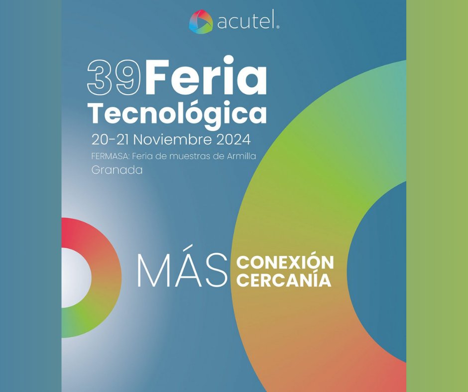 El 20 y 21 de noviembre se estará celebrando una de las ferias más importantes del sector de las telecomunicaciones, la 39º Edición de la Feria Tecnológica ACUTEL, en el recinto ferial de Fermasa, en Armilla (Granada). 

Si quieres saber más 👉 feriaacutel.com