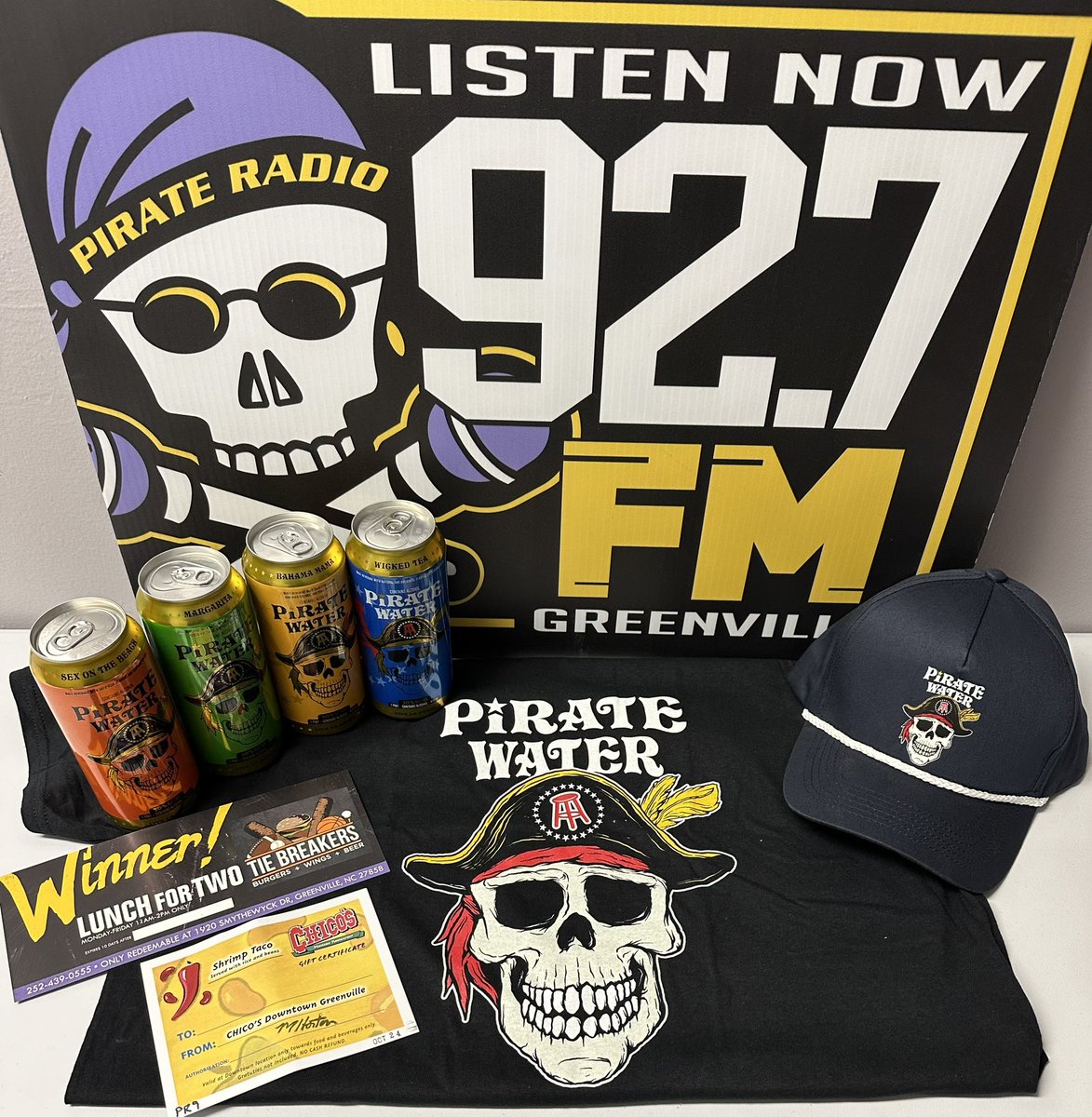 🚨GIVEAWAY ALERT🚨
RT &amp; FOLLOW <a href="/PR927FM/">Pirate Radio ☠️</a> for a chance to win this awesome <a href="/PirateWaterBev/">Pirate Water</a> #WinItWednesday prize package. 21 &amp; older only 
#Stations4Winners🏴‍☠️ #giveaway #piratewater