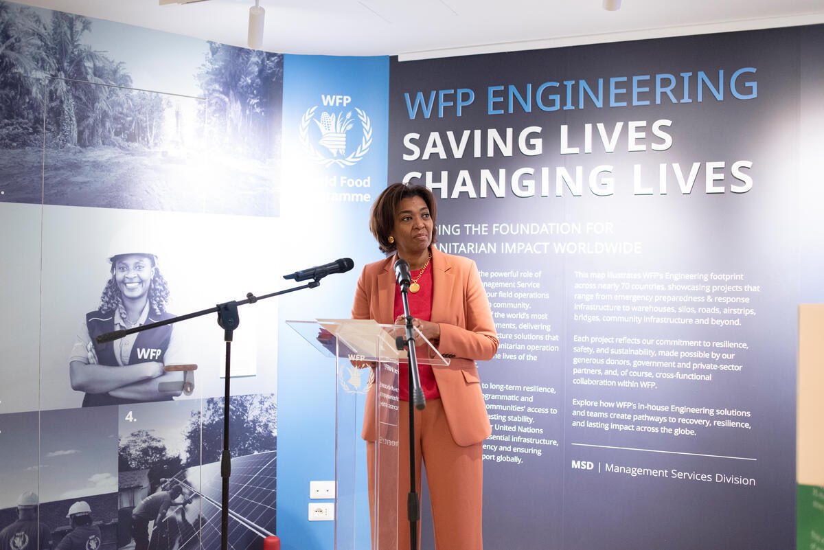 SaraAdamKern's tweet photo. Honored to open the @WFP Engineering Exhibition together with @RaniabtBakhita &amp; @omollosgr! Our Engineers fortify communities with resilient, sustainable infrastructure. Through collaboration with governments, NGOs &amp; the private sector, we’re building a better future. 🌍 https://t.co/iJYS6DkM1y