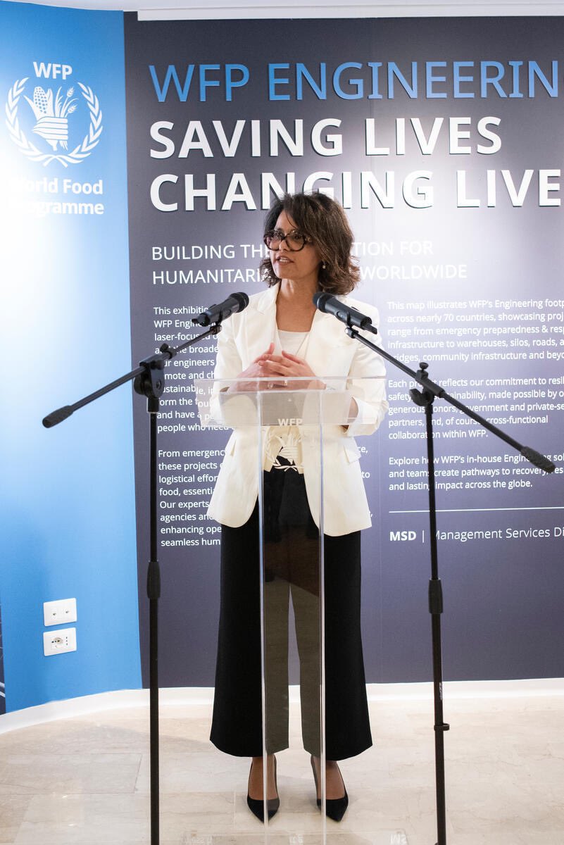 SaraAdamKern's tweet photo. Honored to open the @WFP Engineering Exhibition together with @RaniabtBakhita &amp; @omollosgr! Our Engineers fortify communities with resilient, sustainable infrastructure. Through collaboration with governments, NGOs &amp; the private sector, we’re building a better future. 🌍 https://t.co/iJYS6DkM1y