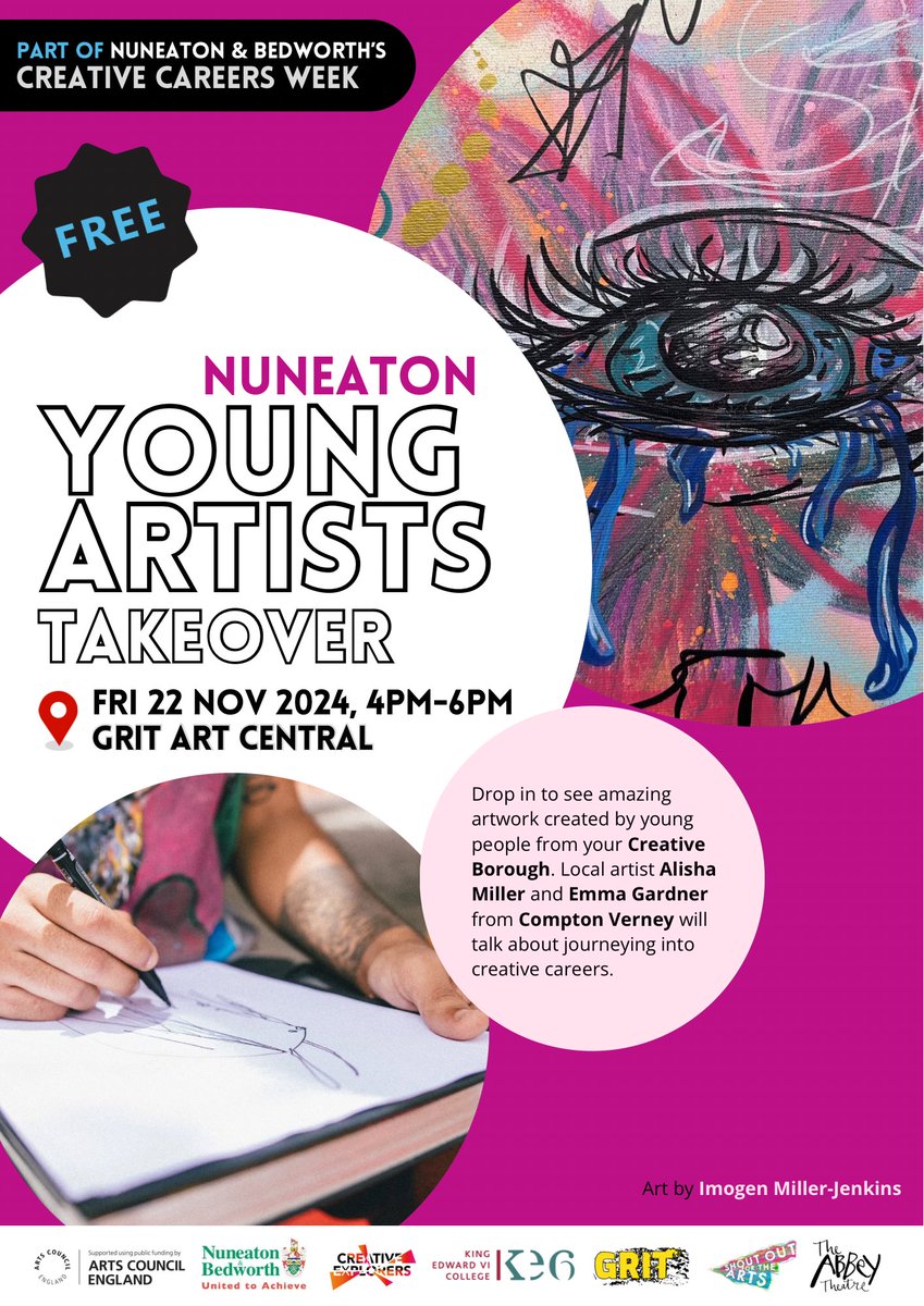 Shout Out for the Arts Warwickshire (@shoutoutarts) on Twitter photo Join local artists, young talent and <a href="/ComptonVerney/">Compton Verney</a> this Friday for @KidsInMuseums Takeover Day at GRIT Art Central in #Nuneaton! Young artists from the area showcase their work, plus talk about what it was like to program their own art exhibition. #CCWNB Join local artists, young talent and <a href="/ComptonVerney/">Compton Verney</a> this Friday for @KidsInMuseums Takeover Day at GRIT Art Central in #Nuneaton! Young artists from the area showcase their work, plus talk about what it was like to program their own art exhibition. #CCWNB