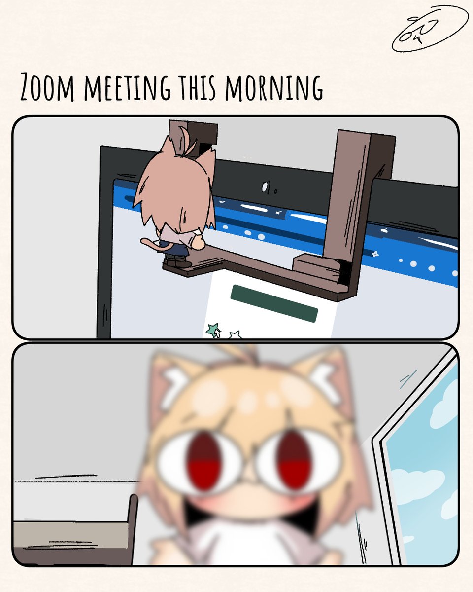 Awl__owl's tweet image. Zoom meeting
#NecoArc #catmemes