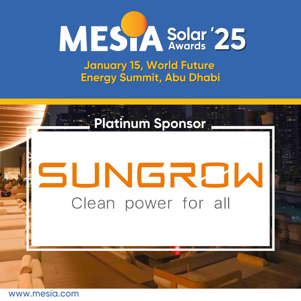 MiddleEastSolar's tweet image. Exciting news! 🎉 Sungrow is the Platinum Sponsor for the MESIA Solar Awards Ceremony 2025! Join us as we celebrate excellence in the solar industry

🌟 Haven’t submitted your entries yet?  ow.ly/CbBy50UaGrm

#SolarAwards #Sungrow #SolarEnergy #Innovation #Sustainability