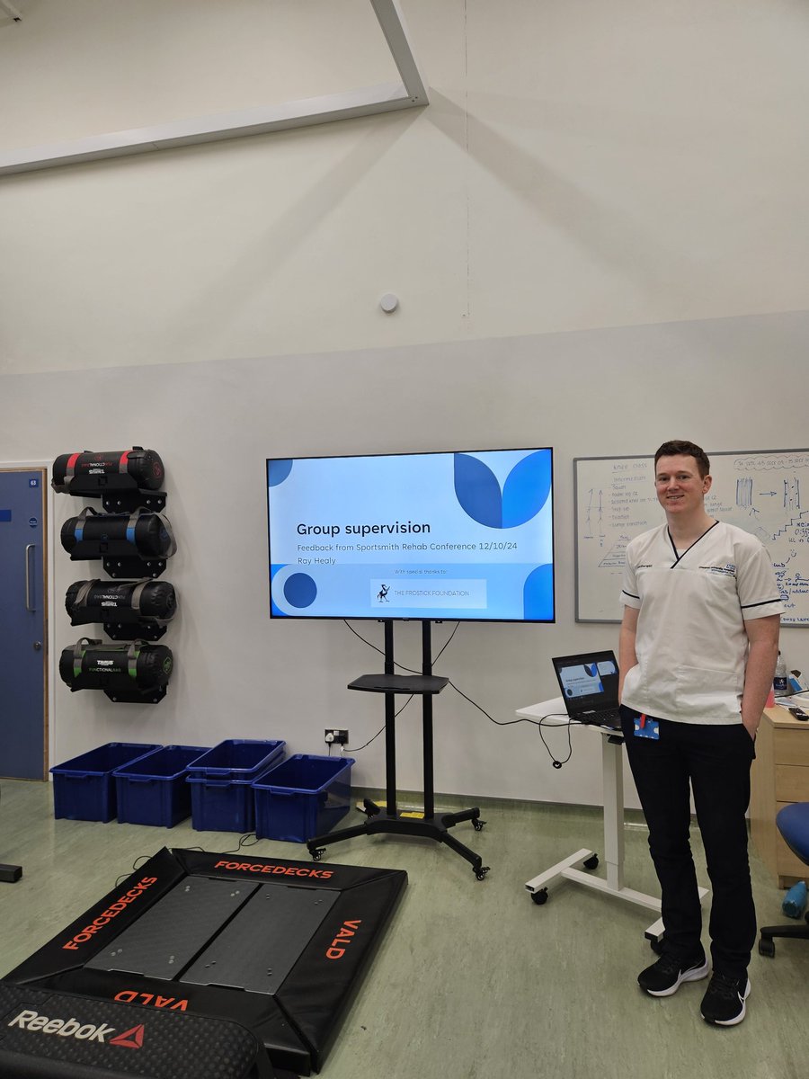 Big thank you to the <a href="/TheFrostickFund/">The Frostick Foundation</a> for supporting <a href="/Raymond_Healy/">Raymond Healy</a> to attend the recent <a href="/SportsmithHQ/">Sportsmith</a> rehab conference in Manchester. Ray completed a feedback session to share his learning from the conference with colleagues in the Physio department. 1/2