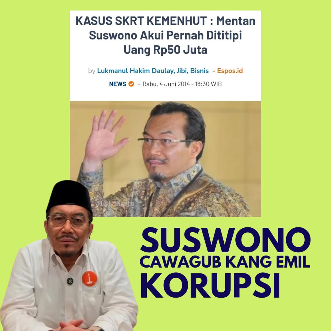 Warga Jakarta akan rugi bila pilih 01
#KoruptorPen1staNab1
Suswono Nilep