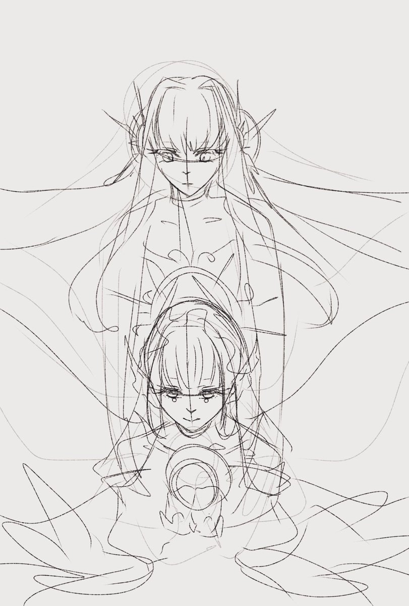 こういう感じの絵描きたいなーっていう欲望と昨日語れなかった設定です
レティシア様とアルテミシアさんは仲良し
アルテミシアさんは月と沈黙の神様で
自然の為にある神でも有るんですね。
というのも大自然には人々の知識や技術では説明出来ない未知の神秘即ち沈黙されてる事が沢山あるからです。 