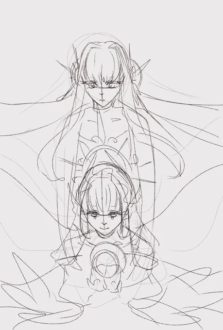 こういう感じの絵描きたいなーっていう欲望と昨日語れなかった設定です
レティシア様とアルテミシアさんは仲良し
アルテミシアさんは月と沈黙の神様で
自然の為にある神でも有るんですね。
というのも大自然には人々の知識や技術では説明出来ない未知の神秘即ち沈黙されてる事が沢山あるからです。 