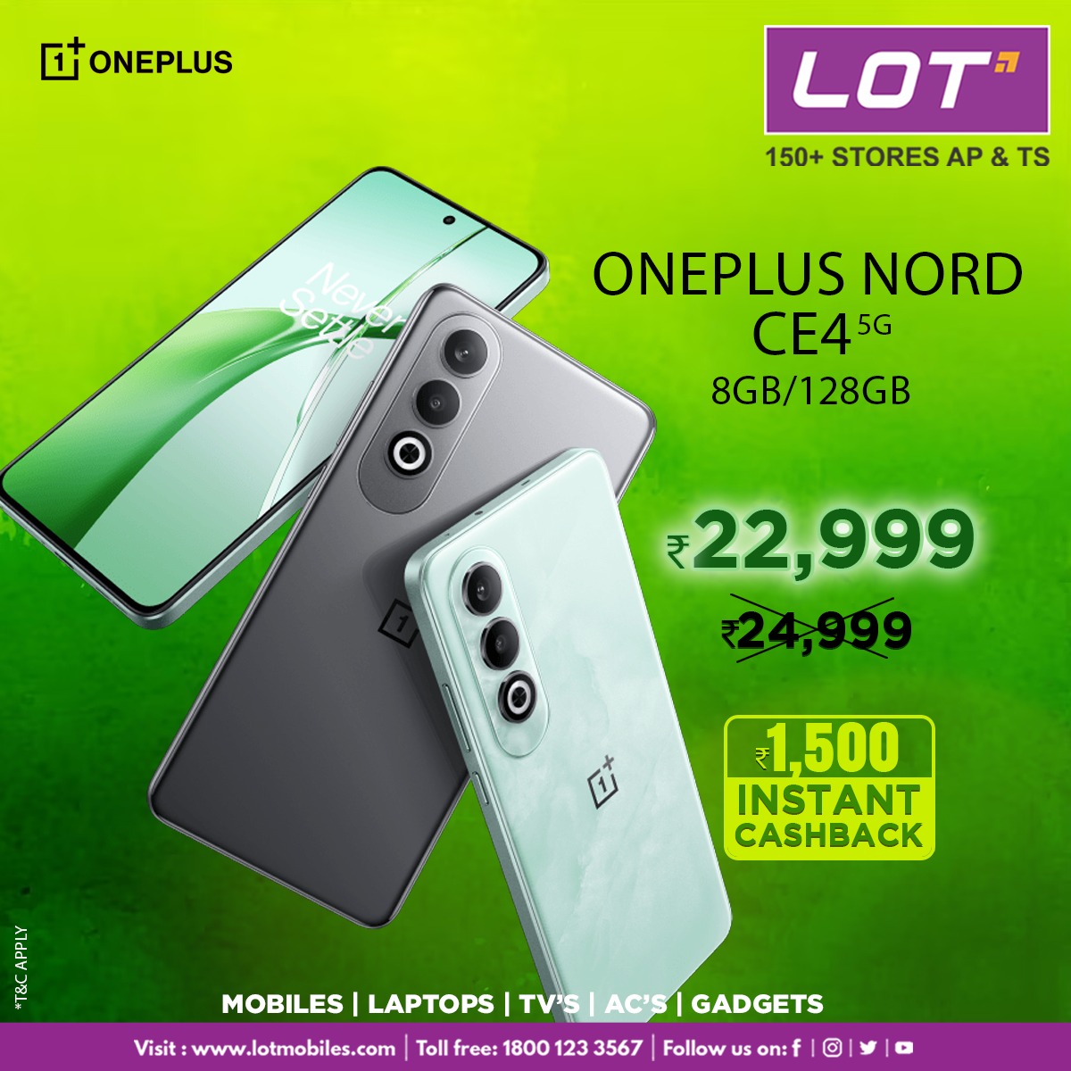 Lotmobiles's tweet image. Don't miss out on the OnePlus Nord deal at Lot Mobiles! 💥 Get your hands on this powerful phone at an amazing price. Limited stock available, so hurry up!

Visit our website: lotmobiles.com
Give us a ring📞: 18001233567

#OnePlusNord #OnePlus #Smartphone #Tech #Gadgets