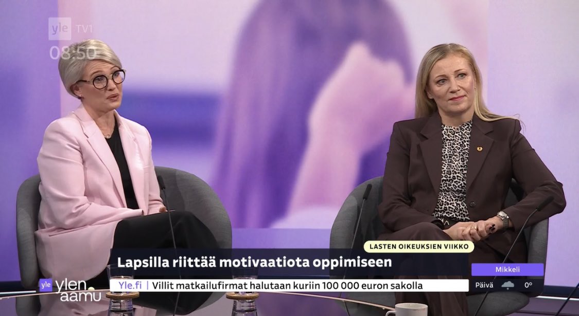 OAJ (@oajry) on Twitter photo Puheenjohtajamme <a href="/KatarinaMurto/">Katarina Murto</a> vieraili tänään <a href="/YleTV1/">Yle TV1</a> Aamussa <a href="/LapsenOikeudet/">Lapsen oikeudet</a> päivän kunniaksi 📺 Lapset haluavat oppia ja sen mahdollistavat koulutetut opettajat 📚Keskustelukumppanina <a href="/USiimes/">Ulla Siimes</a> <a href="/lastensuojeluKL/">Lastensuojelun Keskusliitto</a> 🤩 Katso keskustelu areena.yle.fi/1-72495861?utm… #LapsenOikeudet Puheenjohtajamme <a href="/KatarinaMurto/">Katarina Murto</a> vieraili tänään <a href="/YleTV1/">Yle TV1</a> Aamussa <a href="/LapsenOikeudet/">Lapsen oikeudet</a> päivän kunniaksi 📺 Lapset haluavat oppia ja sen mahdollistavat koulutetut opettajat 📚Keskustelukumppanina <a href="/USiimes/">Ulla Siimes</a> <a href="/lastensuojeluKL/">Lastensuojelun Keskusliitto</a> 🤩 Katso keskustelu areena.yle.fi/1-72495861?utm… #LapsenOikeudet