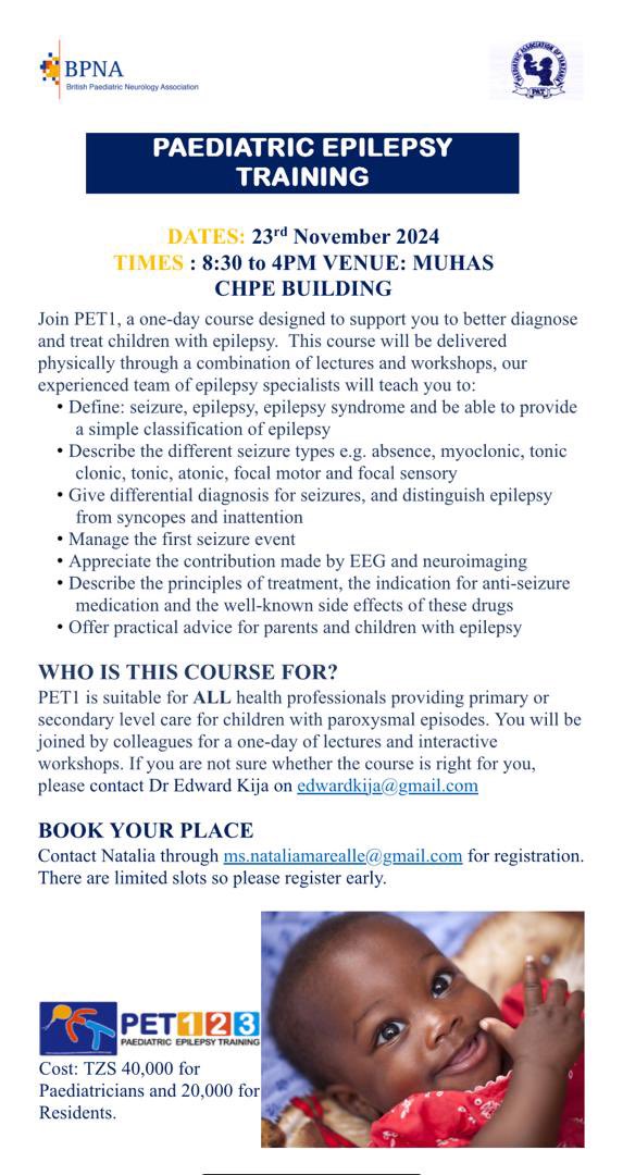 Pediatrics Epilepsy Training!! Limited slots available, book your place now!!