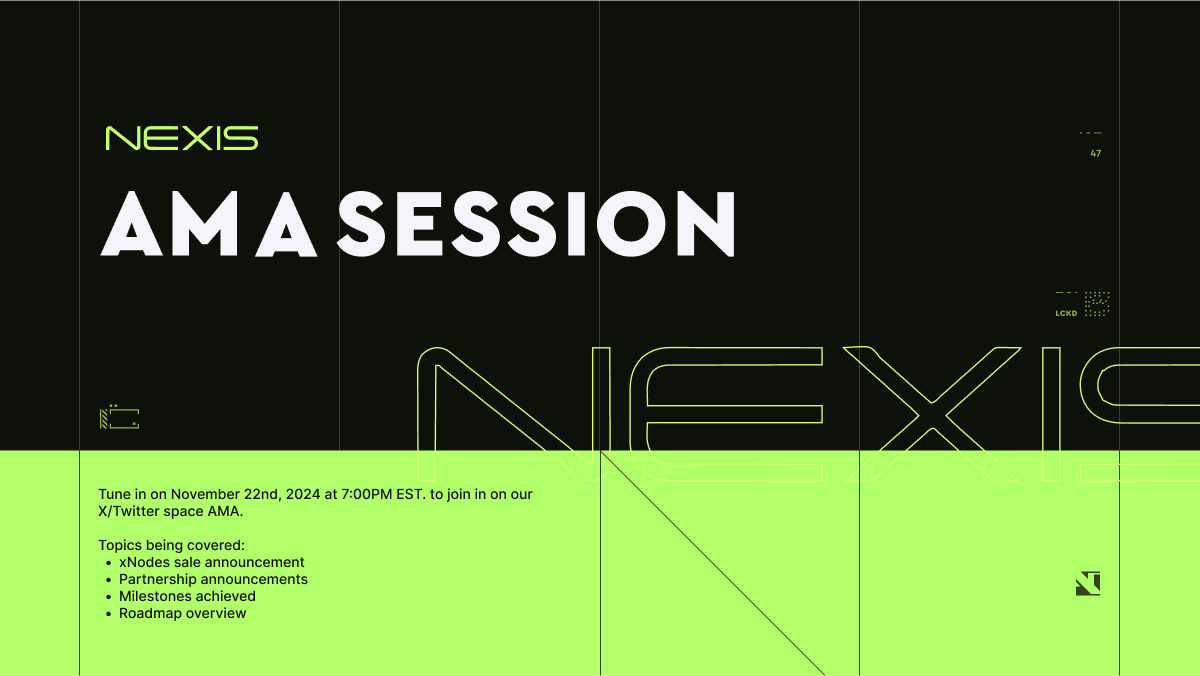 Nexis_Network's tweet image. 🚀 Tune in this Friday, November 22nd at 7:00 PM EST for our live AMA session!

We will be unveiling groundbreaking updates, discussing the future of Nexis Network, and answering your burning questions! 🔥

Don’t miss out—set your reminders now! ⏰

#NZT #AMA #Blockchain #Crypto…