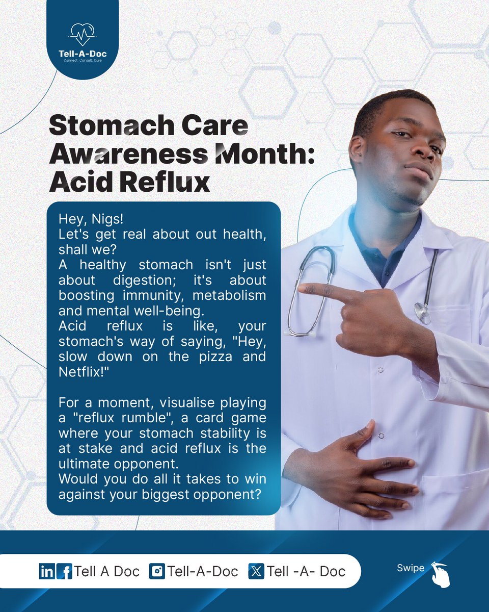 Tell_A_Doc's tweet photo. Did You Know? ❗️❗️ 

Acid Reflux affects 1 in 5 people! 

Take control of your health with Tell-A-Doc , your go-to platform for optimal healthcare 📌

Learn causes, symptoms &amp; management tips below 👇👇 

#guthealth  #healthylifestyle #acidreflux #healthcare  #telladoc https://t.co/zc0lZ1msan