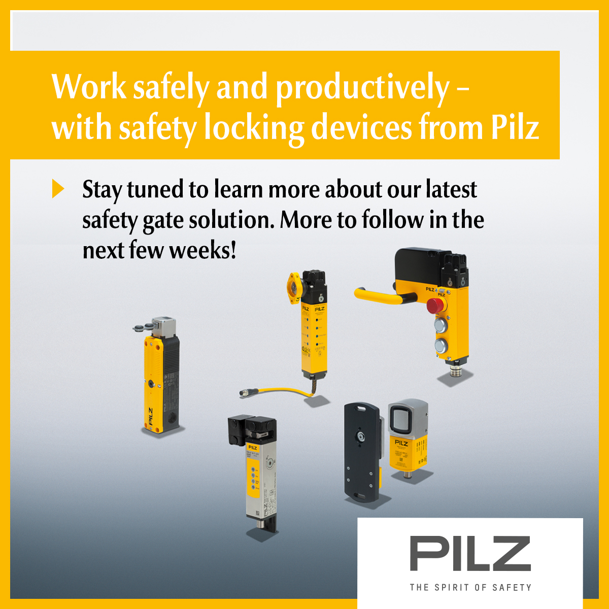 Movable guards such as gates, flaps or covers are indispensable in industry. Safety locking devices are required for safeguarding. 🔒Pilz offers innovative, reliable solutions. Watch this space for the latest product for safety gate guarding. 
👉 fcld.ly/6kituj5