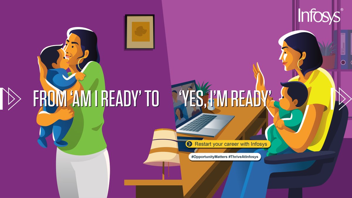 InfosysCareers's tweet image. Infosys recognizes the unique challenges faced by women returning to the workforce after a career break. Our #RestartWithInfosys program provides an opportunity to rejoin corporate workforce &amp;amp; move your career forward. Infy.com/RestartwithInf… #OpportunityMatters #ThriveAtInfosys