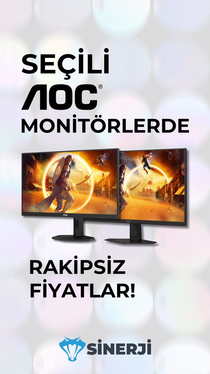 Seçili AOC monitör modellerinde RAKİPSİZ EN DÜŞÜK FİYAT Sinerji Bilgisayarda!🥳 bit.ly/4fVnWPD Acele et fırsatları yakala!💙🤩🙌