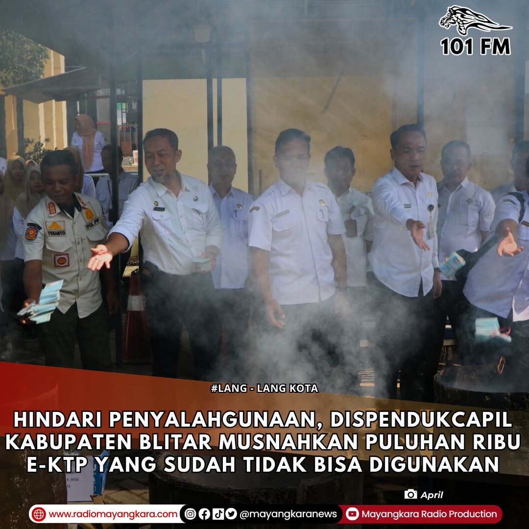 Hindari penyalahgunaan , Dispendukcapil kabupaten Blitar musnahkan puluhan ribu e-ktp yang sudah tidak bisa digunakan.
instagram.com/p/DCle5HoybQv/…