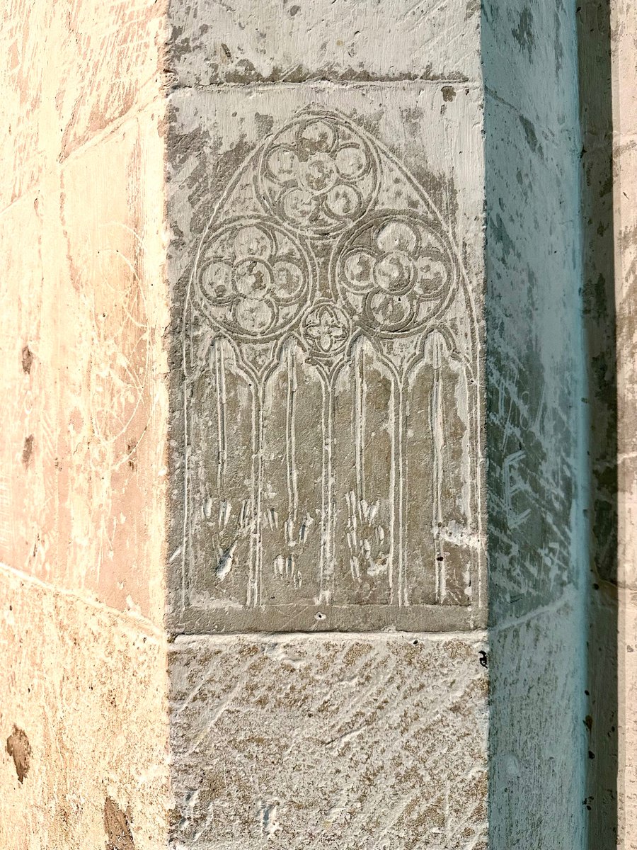 One for #WindowsOnWednesday Art is a window to the soul: graffiti on the arcade at All Saints, Leighton Buzzard, Bedfordshire.