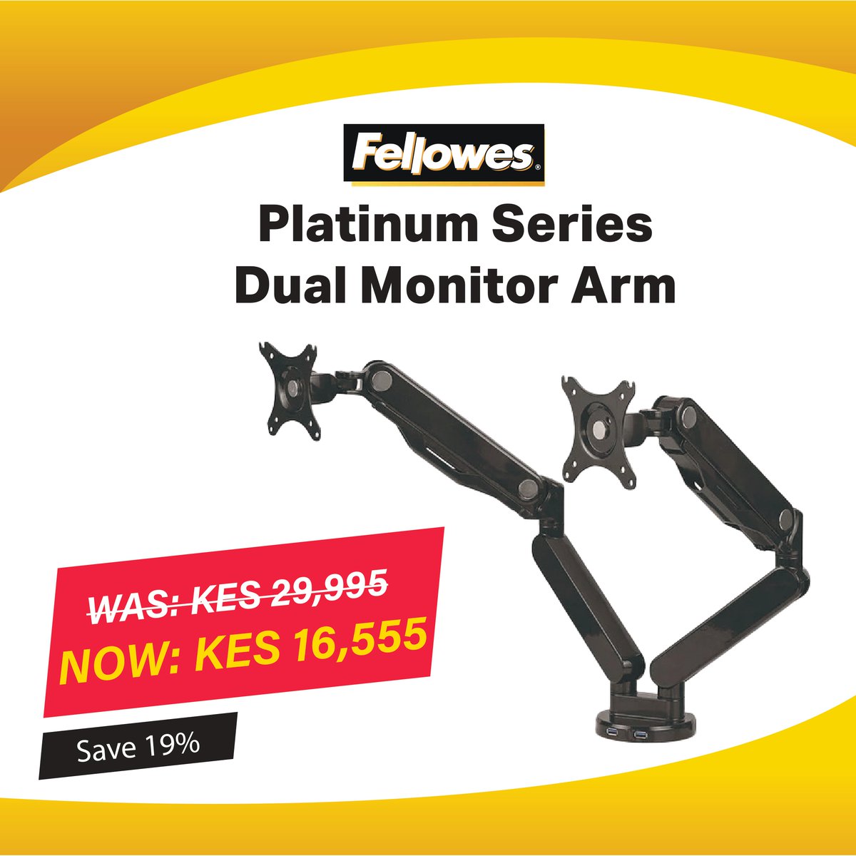 OfficemartKE's tweet photo. 🖤 Black Friday Monitor Arm Madness! 🖤

Double the Screens, Half the Stress: Upgrade to Fellowes Dual Monitor Arms – Limited-Time Discounts Await!
#BlackFridayDeals #BlackFriday https://t.co/ptiUHr4skj