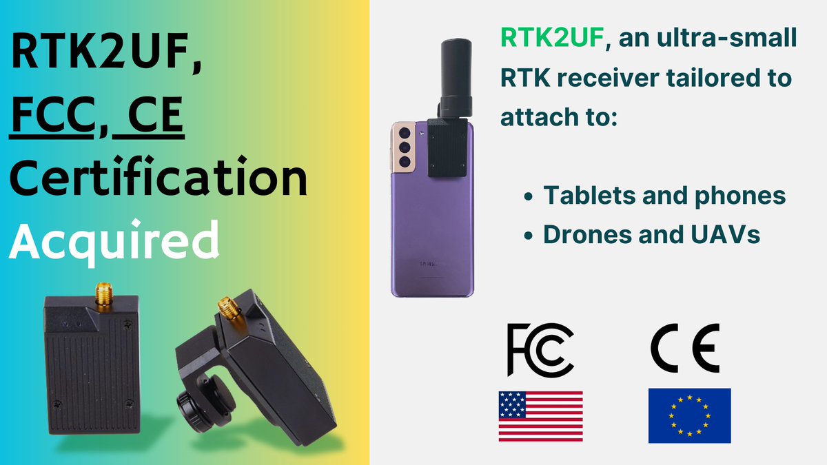 RTK2UF, an ultra-small #GNSS receiver utilizing <a href="/ublox/">u-blox</a>'s F9P, acquired the 𝗙𝗖𝗖 and 𝗖𝗘 𝗰𝗲𝗿𝘁𝗶𝗳𝗶𝗰𝗮𝘁𝗶𝗼𝗻 this month.
Ready for the 🇺🇸 🇪🇺 market - check!🚀
➡️ppsol.com/_lang/en/RTK2UF
➡️Ultra-small size of 34 X 50 X 14 mm

#GPS #PPsolution #RTK #ublox
