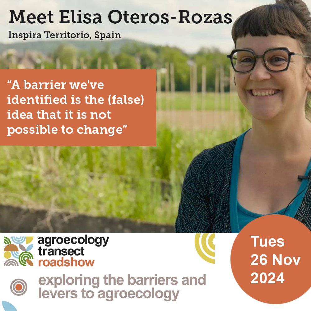 🥁 Join us on Tue 26 Nov, 12:00-02:00 CET
👉 eventbrite.co.uk/e/1057867884319

<a href="/ElisaOtra/">Elisa OtRa</a> offers compelling reasons to change our agri-food systems, based on her experiences as a local activist &amp; researcher in Sierra de Aracena, affecting ecological knowledge, innovation &amp; resilience