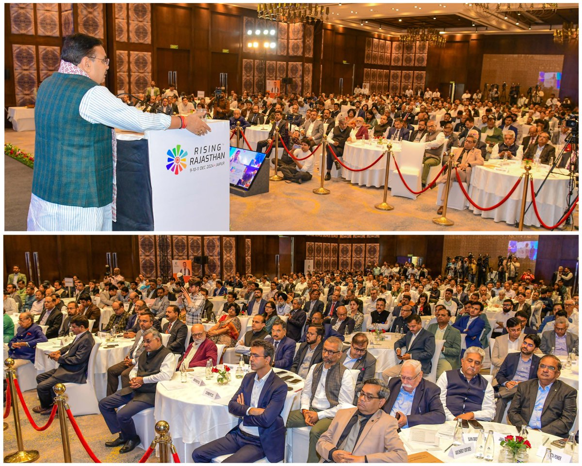 BhajanlalBjp's tweet image. आगामी &apos;Rising Rajasthan&apos; ग्लोबल इंवेस्टमेंट समिट 2024 के संदर्भ में आज ऊर्जा विभाग द्वारा आयोजित राइजिंग राजस्थान ग्लोबल इन्वेस्टमेंट प्री समिट में सहभागिता कर उपस्थित जनों को संबोधित किया।

इस अवसर पर राज्य में नवीकरणीय ऊर्जा के क्षेत्र में निवेश की संभावनाओं, हरित ऊर्जा के…